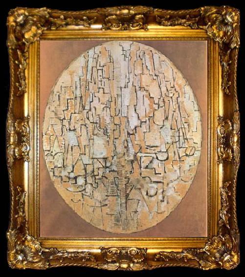 framed  Piet Mondrian Oval Composition (Tree Study) (mk09), ta009-2